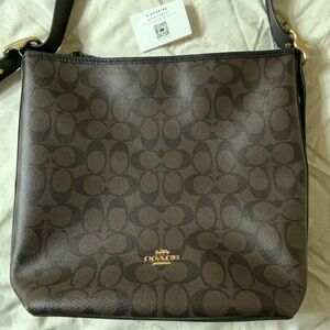 Coach Signature File Bag Crossbody Brown Black – Style 62819 – Great Condition